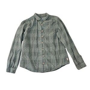 Woolrich Button Up Shirt Women Medium Green Plaid Long Sleeve Cotton Top